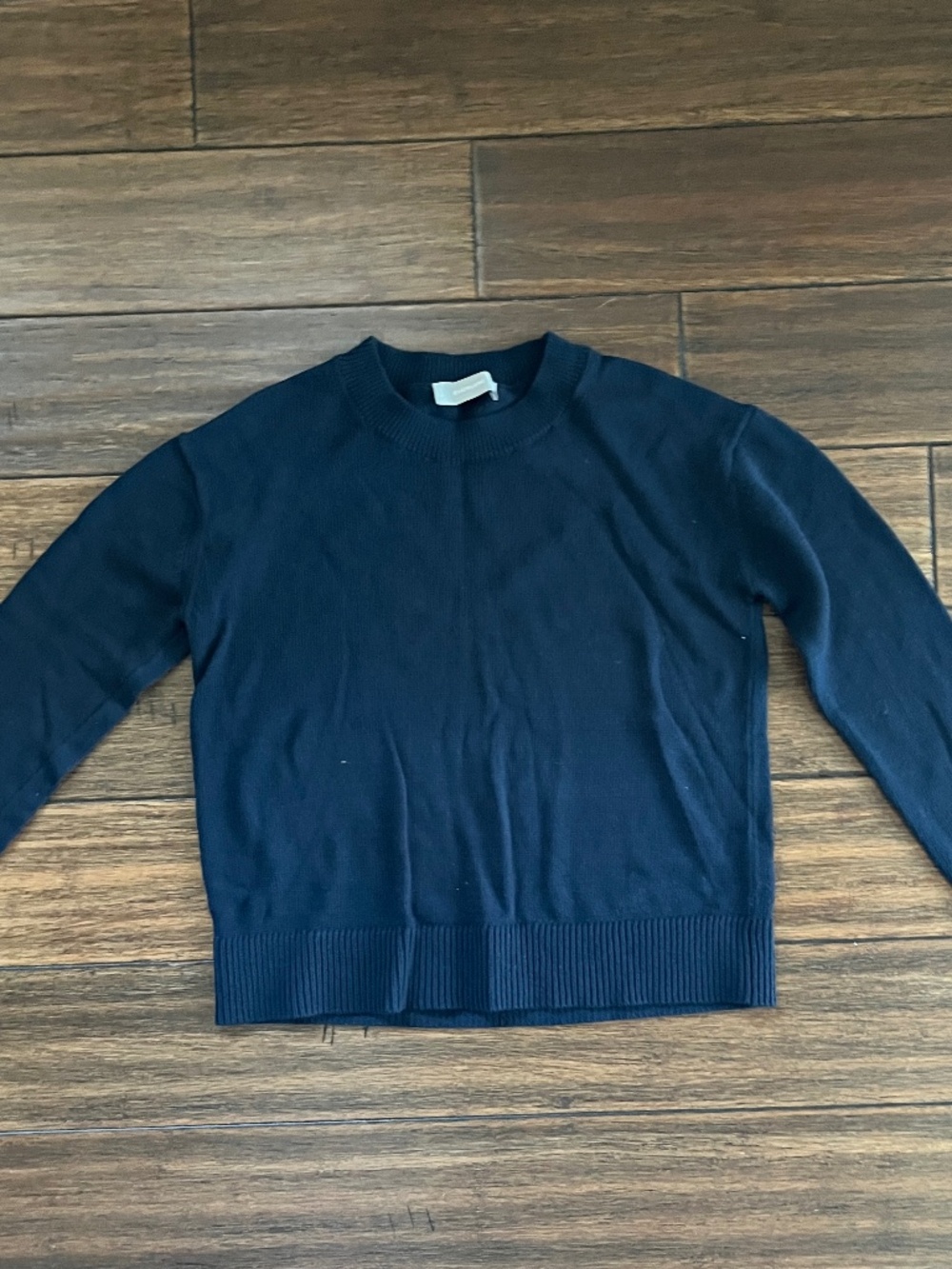 Everlane Black Cotton Crewneck Sweater – 100% Cotton (Size XXS)